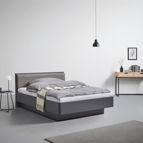 Bessagi Home Oblazinjena Postelja Mariello, Antracit, Rjava, 140x200 Cene