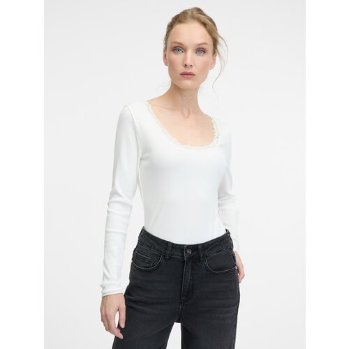 Orsay White women&amp;#039;s long-sleeved T-shirt - Women&amp;#039;s Slike