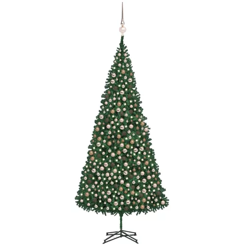  Umjetno osvijetljeno božićno drvce s kuglicama 500 cm zeleno