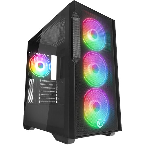 Rampage Kući&scaron;te gaming CRAFT CRUISER V1 Mesh Tempered Glass Black 4*14cm RGB Fan Hub Controller TYPE-C E-ATX Big-T, 40412 Cijene