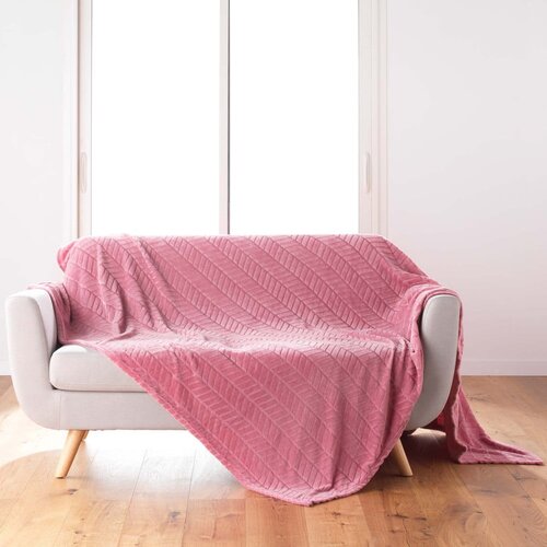 Douceur d intérieur Rožnato pregrinjalo iz mikroflanele 180x220 cm Arya – Cene