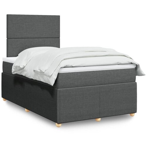 vidaXL Box spring postelja z vzmetnico temno siva 120x200 cm blago Cene