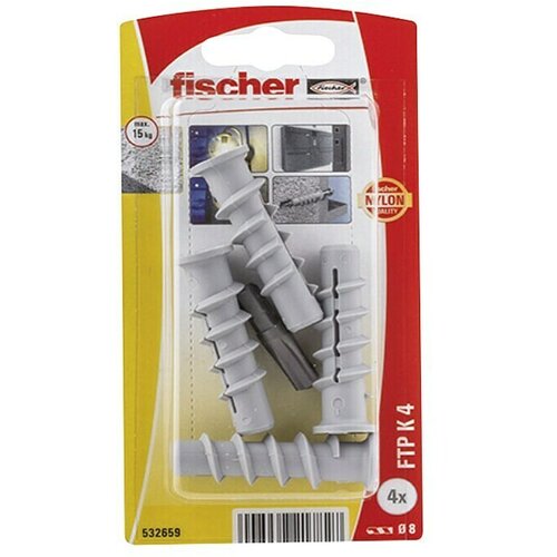 Fischer Sidro za porobeton FTP K 4 K (Dolžina zidnega vložka: 50 mm, 4 kos, Najnižja globina vijačenja: 35 mm, Najlon) Cene