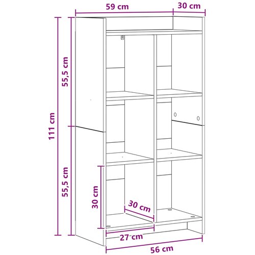 Police za knjige Dimljeni hrast 59 x 30 x 111 cm Slike
