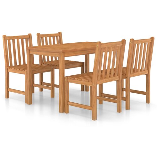 Vrtni blagovaonski set od 5 dijelova 120 x 70 cm masivno tikovino drvo Slike