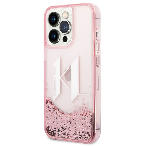 Karl Lagerfeld Trdo ohišje za Apple iPhone 14 Pro Max Glitter KL Floating Glitter, Roza, (21244369) Cene