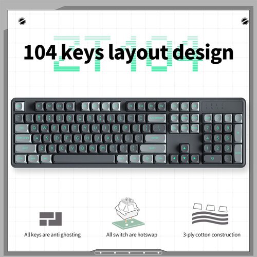 Zifriend mehanička tastatura ZT104 belo plava (sivi switch) Cene