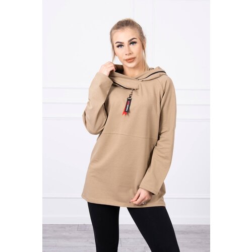 Kesi Tunic with zipper on hood Oversize camel Cene