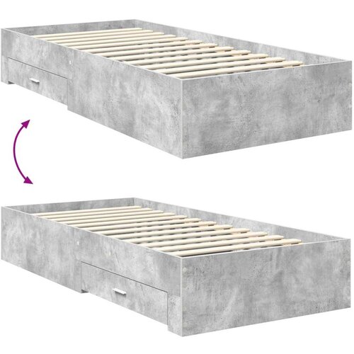  Okvir za krevet s uzglavljem Betonski sivi 75 x 190 cm Slike