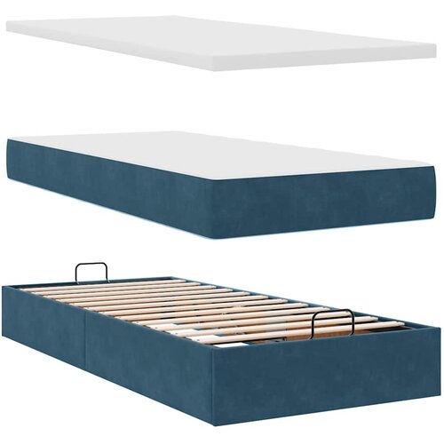  Otomanski okvir kreveta s madracima plavi 180x200cm bar&amp;scaron;unasti Slike