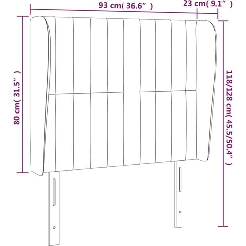  Uzglavlje s u&amp;scaron;ima svjetlosivo 93x23x118/128 cm bar&amp;scaron;unasto Slike