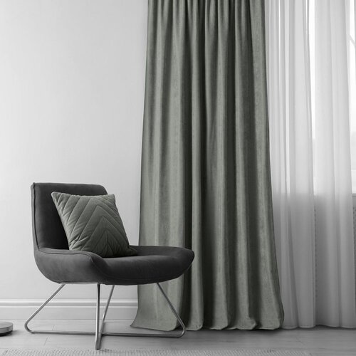  Curtain MILANA color gray style classic flex 7.5 cm with double pleat chenille 560x225 HOMEDE Slike