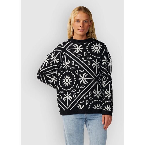 Rip Curl Bossa Nova Bandana Knit Crew Pulover black Cene