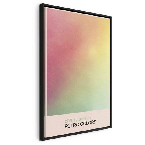  Slika - Cherry Breeze - Pastel Gradient in Delicate Retro Colors 60x90 U crnom drvenom okviru Cene
