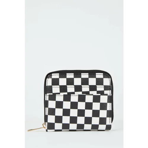Defacto Women's Checkerboard Patterned Faux Leather Wallet