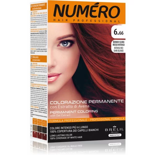 Brelil Numéro Permanent Coloring boja za kosu nijansa 6.66 Intense Red Dark Blonde 125 ml