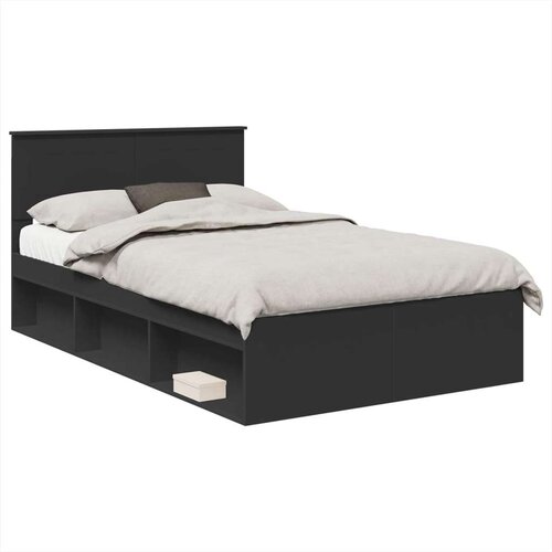 Okvir za krevet Crna 135 x 190 cm Konstruirano drvo Slike