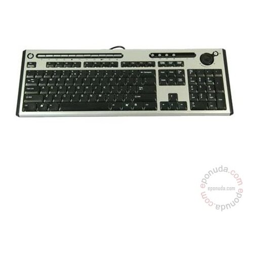 Chicony Keyboard Multimedia Office Slim KB-0420-Sl/Bk-YU/PS2 tastatura Slike