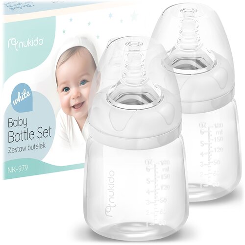 Nukido 2-Piece Reusable Milk Bottle Set with Dynamic Teat, (21740310) Cene