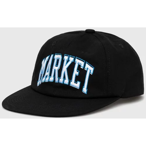 Market Pamučna kapa sa šiltom boja: crna, s aplikacijom