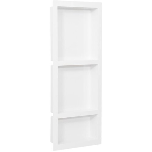 The Living Store niša za tuš kabino z 3 predelkoma visok sijaj bela 41x99x9 cm - niša za tuš kabino, (21751409) Cene