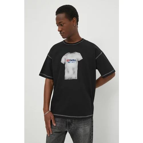 Diesel Pamučna majica T-BOXT-N12 za muškarce, boja: crna, s tiskom, A12914.0AKAK