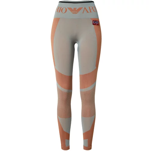 Ea7 Emporio Armani Športne hlače bazaltno siva / oranžna / neonsko roza / črna