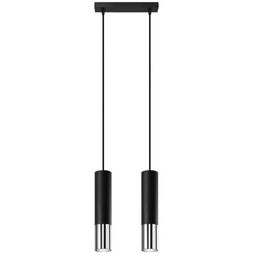  Sollux SL.0941 - Luster na sajli LOOPEZ 2xGU10/10W/230V crna/hrom Cene