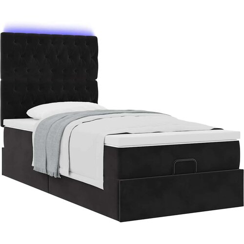 VidaXL otomanski okvir kreveta s madracima crni 100x200cm bar&amp;scaron;unasti Slike