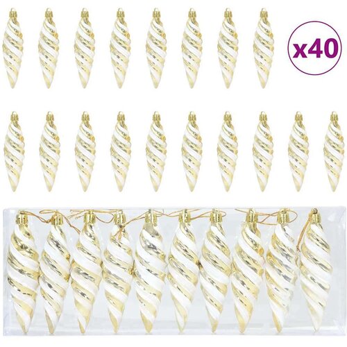 vidaXL Dekoracija za božićno drvce 40 pcs Zlatno Cijene