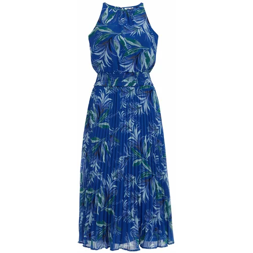 WE Fashion Ljetna haljina kobalt plava / zelena / bijela