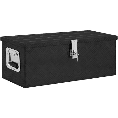 vidaXL Kutija za pohranu crna 70 x 31 x 27 cm aluminijska Cijene