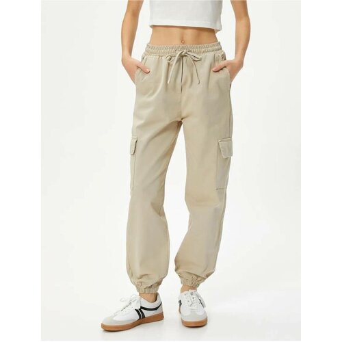 Koton Cargo Jogger Pants Comfortable Fit Elastic Waist Tie Pocket Cotton Slike
