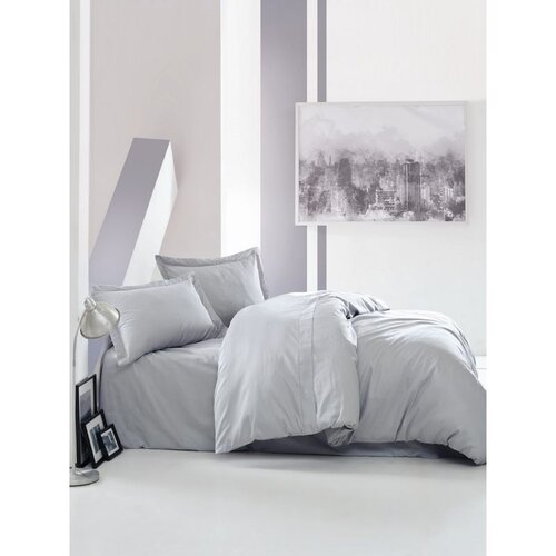  Siva posteljina za bračni krevet/za produženi krevet od pamučnog satena 240x220 cm Elegant &ndash; Cijene
