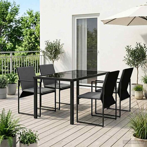 Vrtni set za objed 5 pcs Crna i antracit 140 x 70 x 73 cm Cene