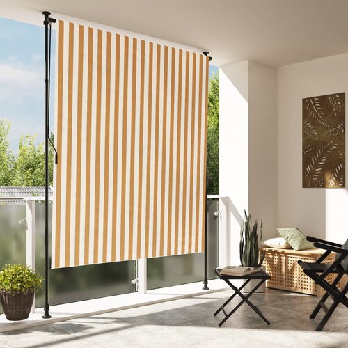 vidaXL Vanjska roleta narančasto-bijela 150x270 cm od tkanine i čelika Cijene