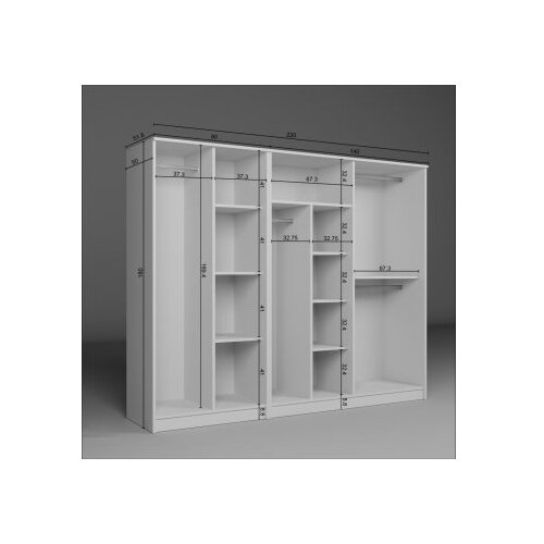 Hanah home Ormar Kardelen 1600-105, 220x180x51.8 cm, Bijeli Slike