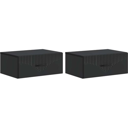  Stenski nočni omarici s predalom 2 pcs Črna 49 x 34,5 x 20 cm, (5000209833) Cene