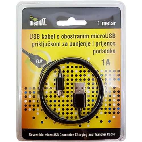 Mean IT USB A na USB micro kabl, FLIP, dužina 1.0 metar - USB / micro USB - 1m Cijene