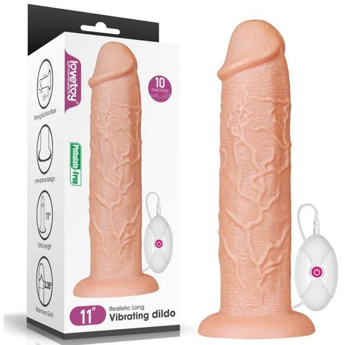 Lovetoy 11 Realistic Long Vibrating Dildo Flesh LVTOY00398 Cene