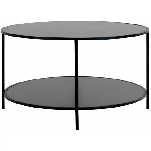 House Nordic Crni okrugao stolić za kavu s crnom pločom stola ø 80 cm Vita –