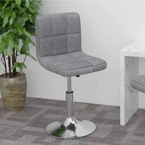 vidaXL Vrtljiv barski stolček svetlo sivo blago