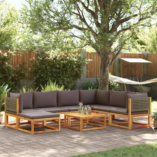 VidaXL 8-dijelna set vrtnih sofa s jastucima masivno bagremovo drvo Slike