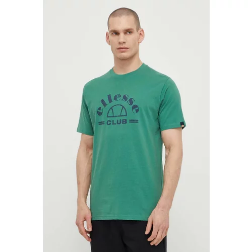 Ellesse Pamučna majica Club T-Shirt za muškarce, boja: zelena, s tiskom, SHV20259