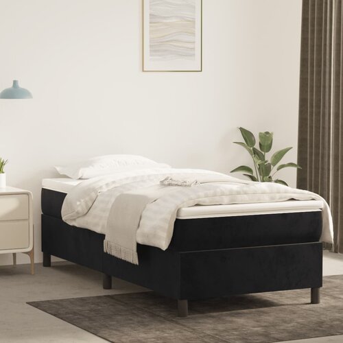 The Living Store Posteljni okvir črn 90x190 cm žamet - Box Spring Posteljni Okvir, (21488163) Slike