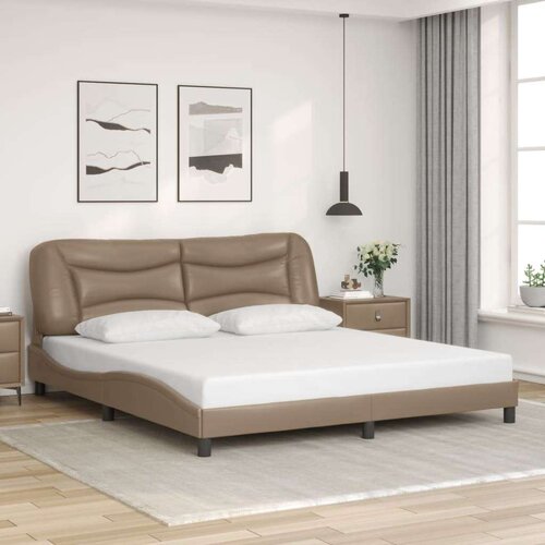  Okvir kreveta LED boja cappuccina 180 x 200 cm od umjetne kože Slike