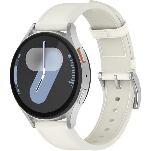 INF Usnjen pa&scaron;ček za uro Samsung Watch 4 5 6 7 White, (21838264) Cene