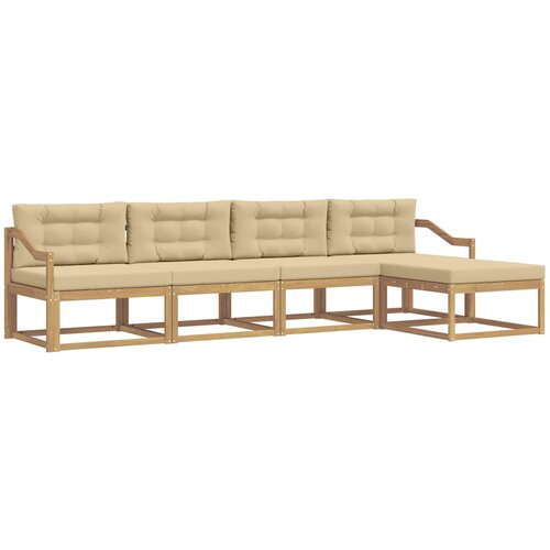 vidaXL Zunanja garnitura za sedenje 4 pcs Bela in bež Poliester, (5000281576) Cene
