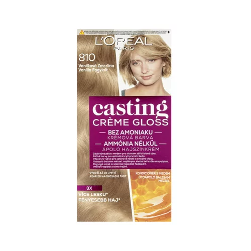 L´Oréal Paris casting Creme Gloss barva za lase za barvane lase za vse vrste las 48 ml odtenek 810 Vanilla Icecream