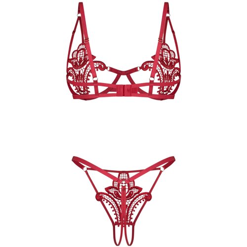 Obsessive Luise - dvodijelni komplet donjeg rublja s tulipanima (crveni) - L/XL Slike